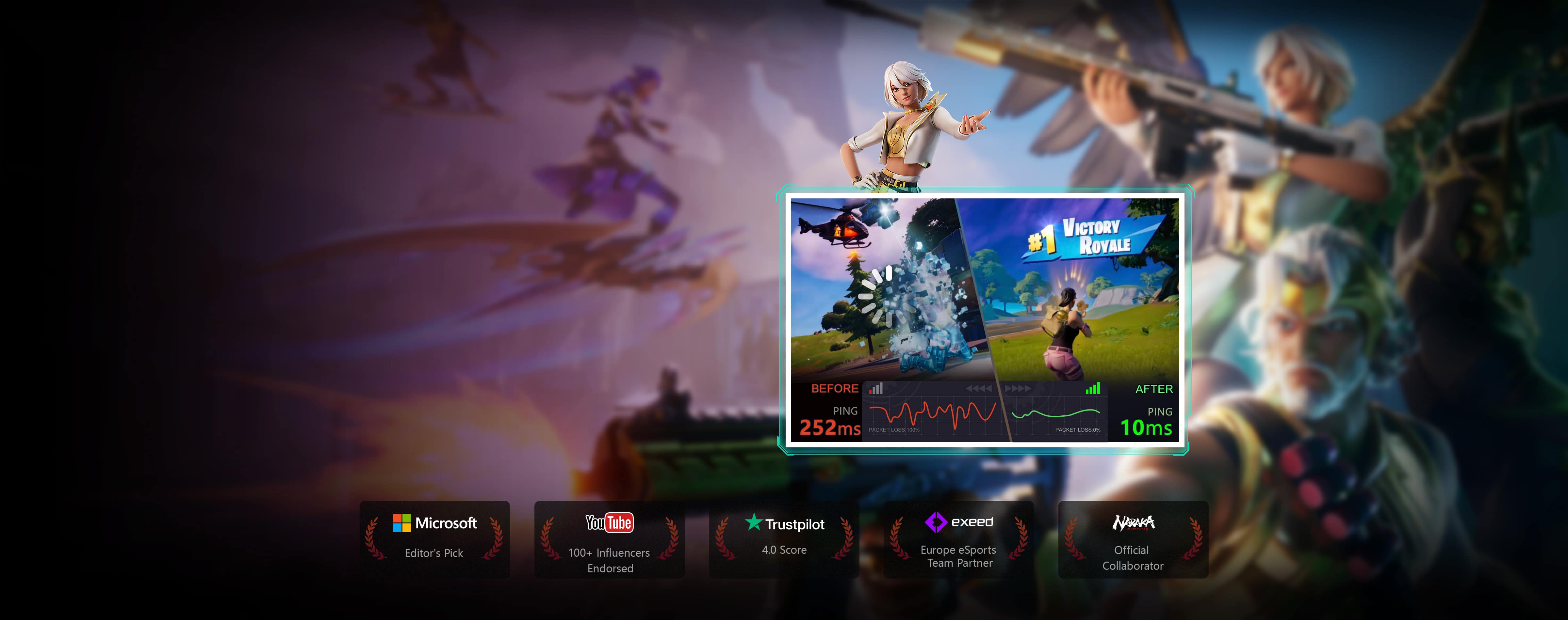 Play fortnite with lower ping less lag gearup booster